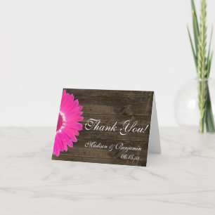 Cartes de remerciement de mariage rustiques à marg