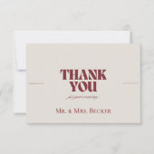 Cartes de remerciement de mariage simples classiqu (Devant)
