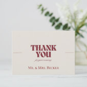 Cartes de remerciement de mariage simples classiqu (Debout devant)