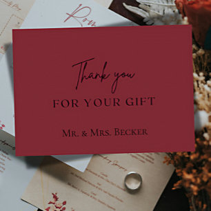 Cartes de remerciement de mariage simples classiqu