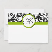 Cartes de remerciement de mariage vert à tourbillo (Dos)