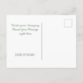 Cartes de remerciement de mariage Vert Sauge Éléga (Dos)