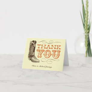 Cartes de remerciement de mariage western