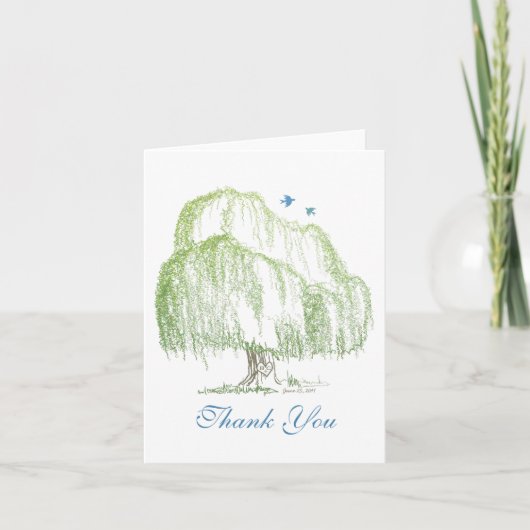 Cartes de remerciement de mariage Willow Tree (Devant)