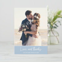 Cartes de remerciement de photo de mariage à la pl