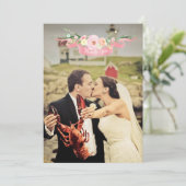 Cartes de remerciement de photo de mariage florale (Debout devant)