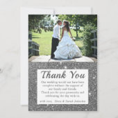 Cartes de remerciement de photo de mariage Silver  (Devant)