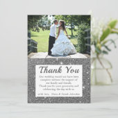 Cartes de remerciement de photo de mariage Silver  (Debout devant)
