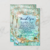 Cartes de remerciement de plage de mer enchantée é (Devant / Derrière)