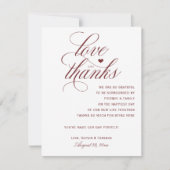 Cartes de remerciement de table | Calligraphie roy (Devant)