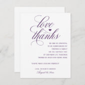 Cartes de remerciement de table | Calligraphie roy (Devant / Derrière)