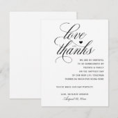 Cartes de remerciement de table | Calligraphie Roy (Devant / Derrière)
