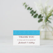 Cartes de remerciement de table de mariage Turquoi (Debout devant)