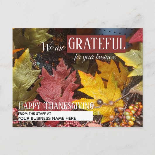 Cartes de remerciement de Thanksgiving pour les pe (Devant)
