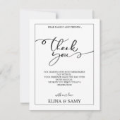 Cartes de remerciement de typographie minimaliste  (Devant)