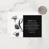 Cartes de remerciement des fleurs japonaises (Devant/Arrière en situation)