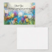 Cartes de Remerciement des tulipes d'aquarelle (Devant / Derrière)
