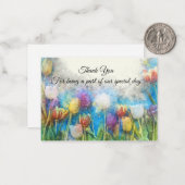 Cartes de Remerciement des tulipes d'aquarelle (Devant/Arrière en situation)