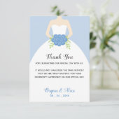 Cartes de remerciement du mariage (Blue Bridal Gow (Debout devant)