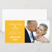 Cartes de remerciement du Mariage du coeur jaune (Devant / Derrière)