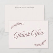 Cartes de remerciement élégantes et bohèmes rose p (Devant / Derrière)