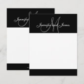 Cartes de Remerciement Élégantes Monogramme et Nom (Devant / Derrière)