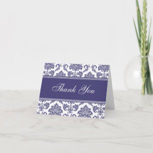 Cartes de remerciement en Damas bleu