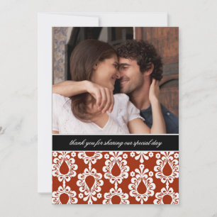 Cartes de remerciement en damas {Rouge}