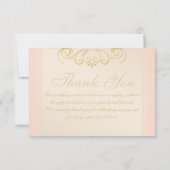 Cartes de remerciement en monogramme or rose et bl (Dos)