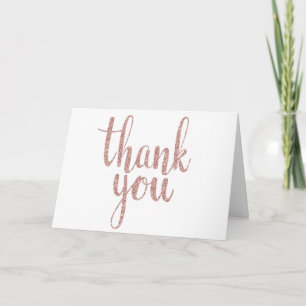 Cartes de remerciement en paillettes or rose