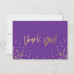 Cartes de remerciement en papier à confettis viole