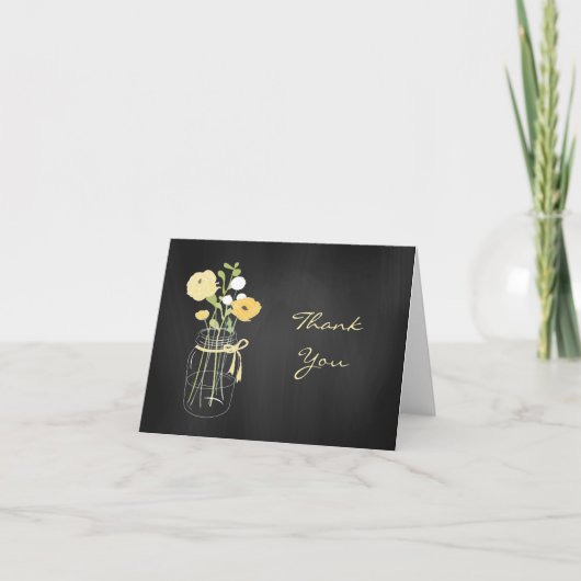 Cartes de remerciement en pot Mason avec tableau n (Devant)