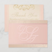 Cartes de remerciement en Rose Gold et Blush avec  (Devant / Derrière)