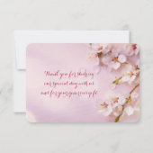 Cartes de remerciement Fleur de cerisier rose rond (Dos)