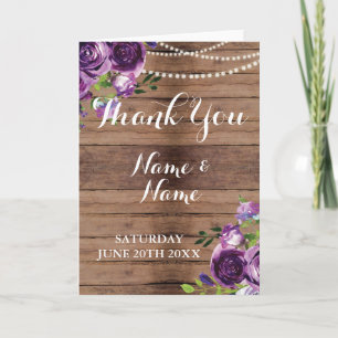 Cartes de Remerciement Fleurs de Bois Violet Maria