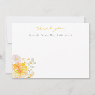 Cartes de remerciement Fleurs Jaune Beurre pour Ma
