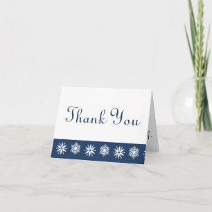 Cartes de remerciement Flocons de neige en bleu ma