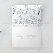Cartes de remerciement Floral Bleu (Intérieur)