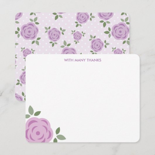 Cartes de remerciement florales à la lavande (Devant / Derrière)