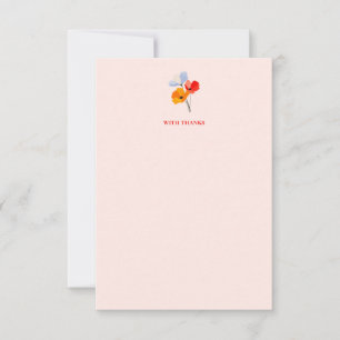 Cartes de remerciement florales audacieuses à moti