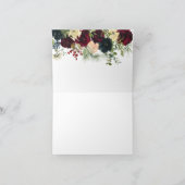 Cartes de remerciement Florales Bourgogne, Marine (Intérieur)