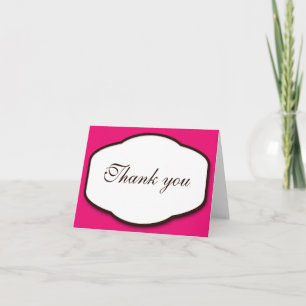 Cartes de remerciement Fuchsia Marron & Blanc