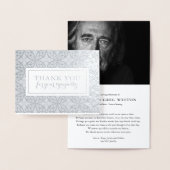 Cartes de remerciement funéraire | Beau Motif Foil (Affichage)