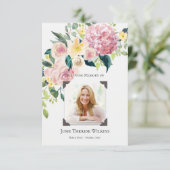 Cartes de remerciement funéraire | Bouquet de souv (Debout devant)