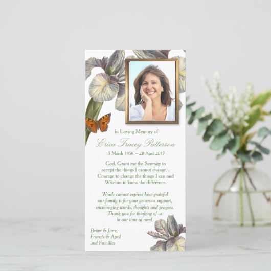 Cartes de remerciement funéraire | Cerise (Debout devant)