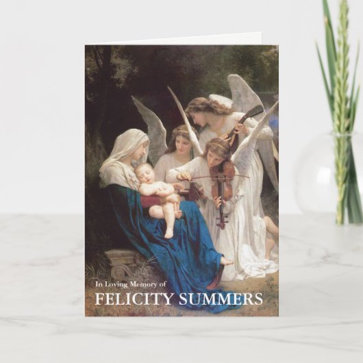 Cartes de remerciement funéraire | Chanson des ang (Devant)