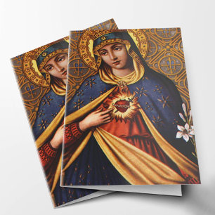 Cartes de remerciement funéraire Coeur immaculé