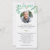 Cartes de remerciement funéraire | Eucalyptus (Devant)