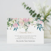 Cartes de remerciement funéraire | Fleurs aquarell (Debout devant)