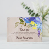 Cartes de remerciement funéraire | Fleurs aquarell (Debout devant)